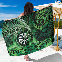 New Zealand Darts Sarong Maori Koru Dartboard Green Flame LT05 One Size 44 x 66 inches Green - Polynesian Pride