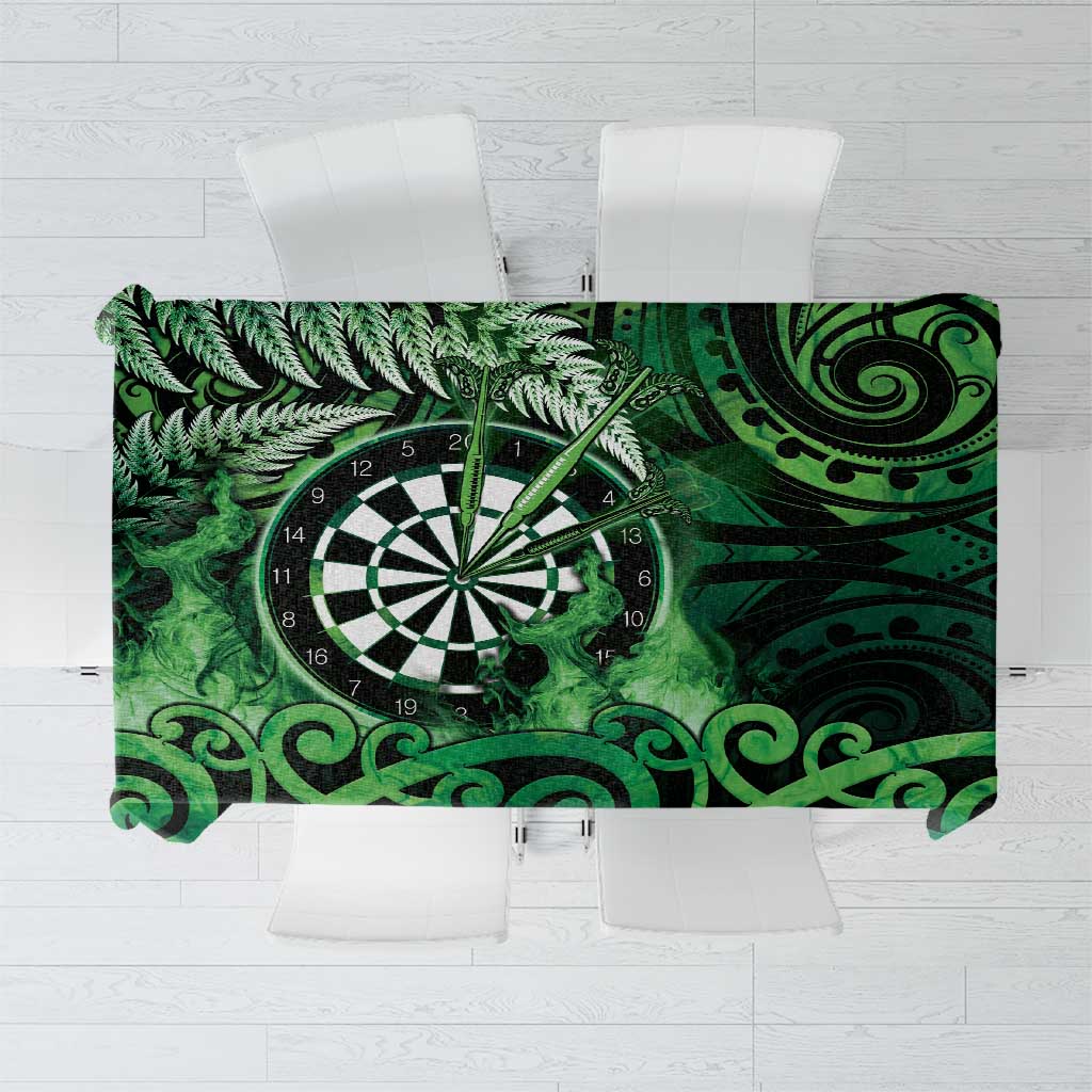 New Zealand Darts Tablecloth Maori Koru Dartboard Green Flame LT05 Green - Polynesian Pride