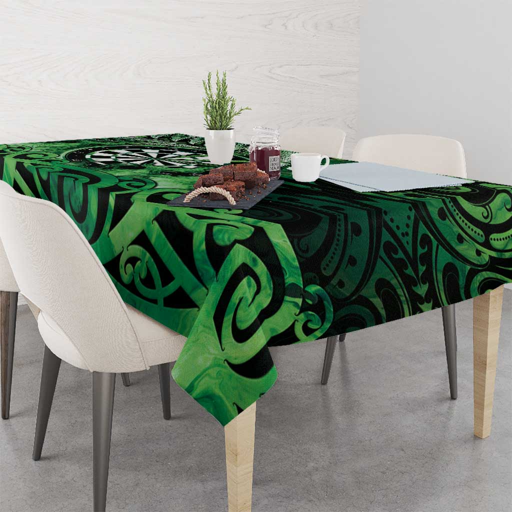New Zealand Darts Tablecloth Maori Koru Dartboard Green Flame LT05 - Polynesian Pride