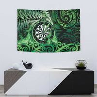New Zealand Darts Tapestry Maori Koru Dartboard Green Flame LT05 - Polynesian Pride