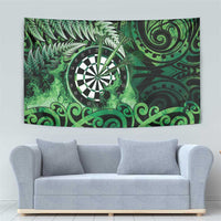 New Zealand Darts Tapestry Maori Koru Dartboard Green Flame LT05 - Polynesian Pride