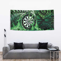 New Zealand Darts Tapestry Maori Koru Dartboard Green Flame LT05 - Polynesian Pride