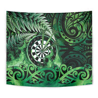 New Zealand Darts Tapestry Maori Koru Dartboard Green Flame LT05 - Polynesian Pride