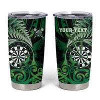 Personalised New Zealand Darts Tumbler Cup Maori Koru Dartboard Green Flame LT05 Green - Polynesian Pride