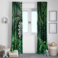 New Zealand Darts Window Curtain Maori Koru Dartboard Green Flame LT05 - Polynesian Pride