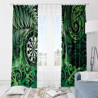 New Zealand Darts Window Curtain Maori Koru Dartboard Green Flame LT05 - Polynesian Pride