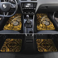 New Zealand Darts Car Mats Maori Koru Dartboard Gold Flame LT05 Set 4pcs Gold - Polynesian Pride
