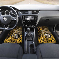New Zealand Darts Car Mats Maori Koru Dartboard Gold Flame LT05 Set 2pcs - Front Gold - Polynesian Pride