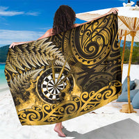 New Zealand Darts Sarong Maori Koru Dartboard Gold Flame LT05 One Size 44 x 66 inches Gold - Polynesian Pride