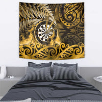 New Zealand Darts Tapestry Maori Koru Dartboard Gold Flame LT05 - Polynesian Pride