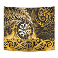 New Zealand Darts Tapestry Maori Koru Dartboard Gold Flame LT05 - Polynesian Pride