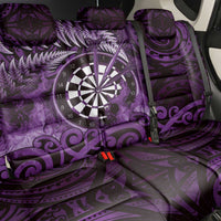 New Zealand Darts Back Car Seat Cover Maori Koru Dartboard Purple Flame LT05 - Polynesian Pride