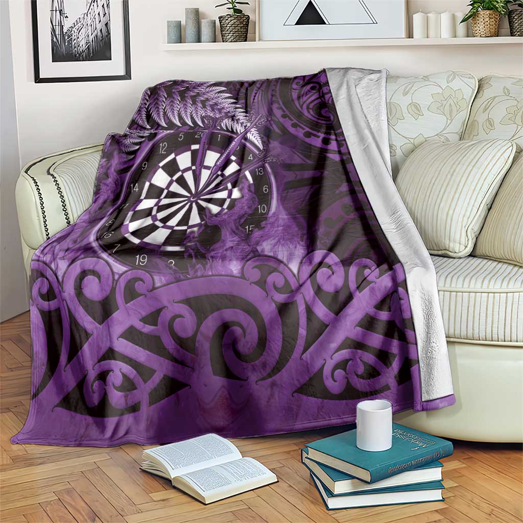 New Zealand Darts Blanket Maori Koru Dartboard Purple Flame LT05 Purple - Polynesian Pride
