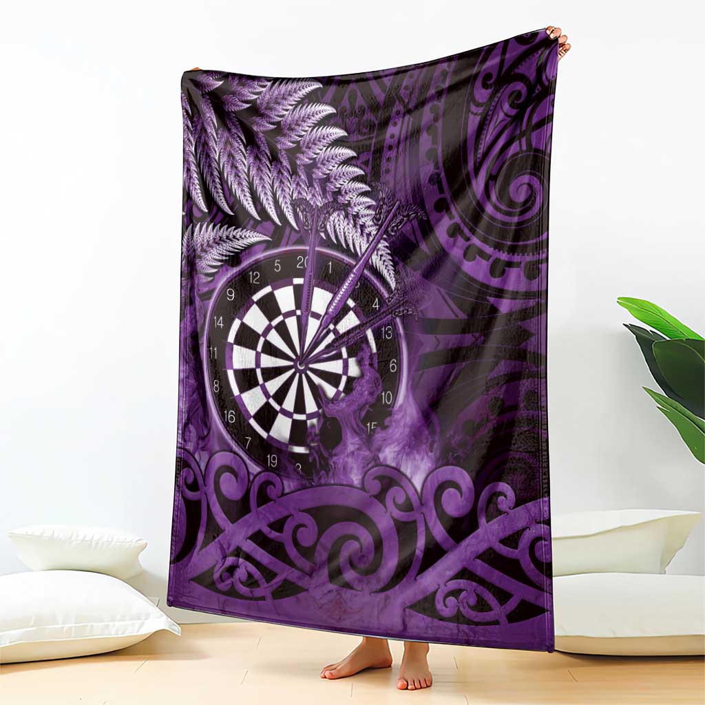 New Zealand Darts Blanket Maori Koru Dartboard Purple Flame LT05 - Polynesian Pride