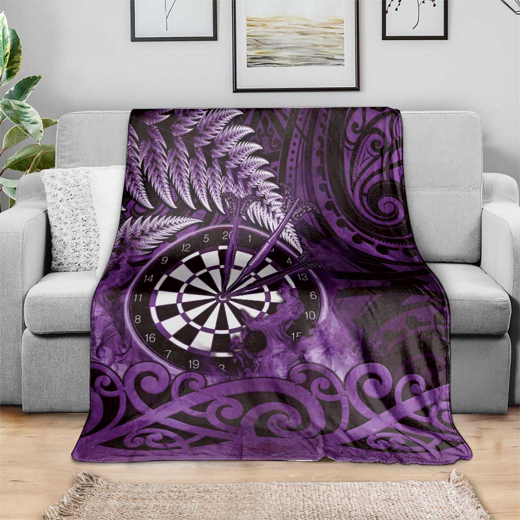 New Zealand Darts Blanket Maori Koru Dartboard Purple Flame LT05 - Polynesian Pride