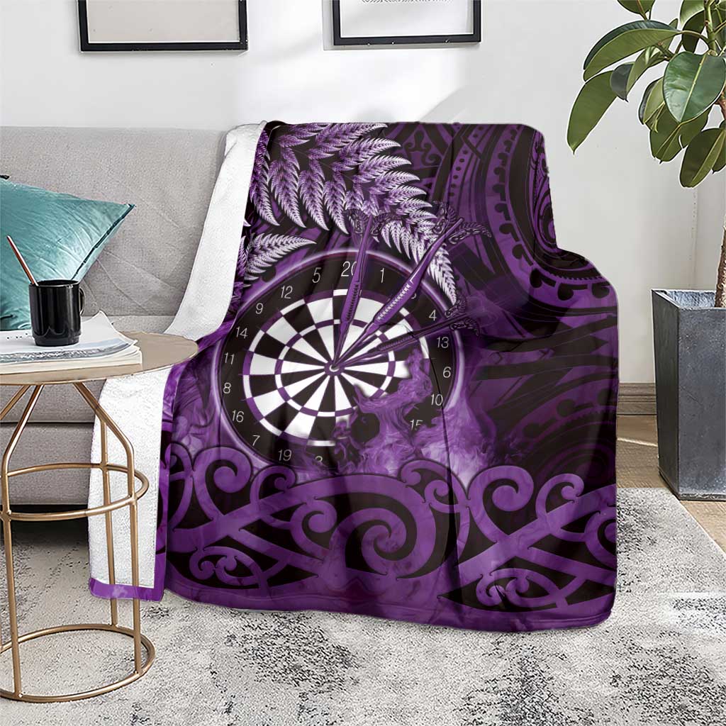 New Zealand Darts Blanket Maori Koru Dartboard Purple Flame LT05 - Polynesian Pride