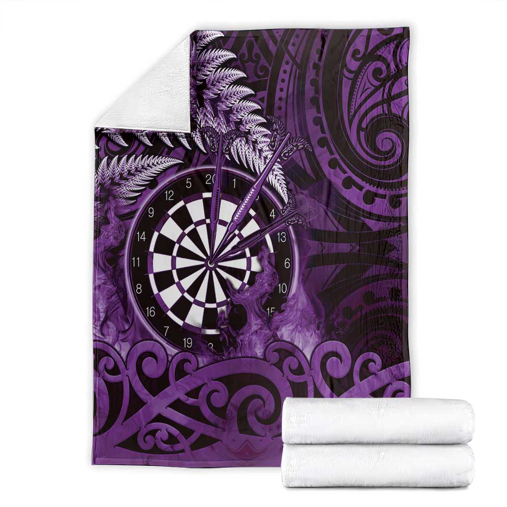New Zealand Darts Blanket Maori Koru Dartboard Purple Flame LT05 - Polynesian Pride