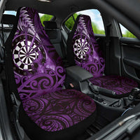 New Zealand Darts Car Seat Cover Maori Koru Dartboard Purple Flame LT05 One Size Purple - Polynesian Pride