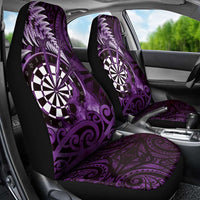 New Zealand Darts Car Seat Cover Maori Koru Dartboard Purple Flame LT05 - Polynesian Pride