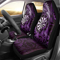 New Zealand Darts Car Seat Cover Maori Koru Dartboard Purple Flame LT05 - Polynesian Pride