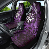 New Zealand Darts Car Seat Cover Maori Koru Dartboard Purple Flame LT05 - Polynesian Pride