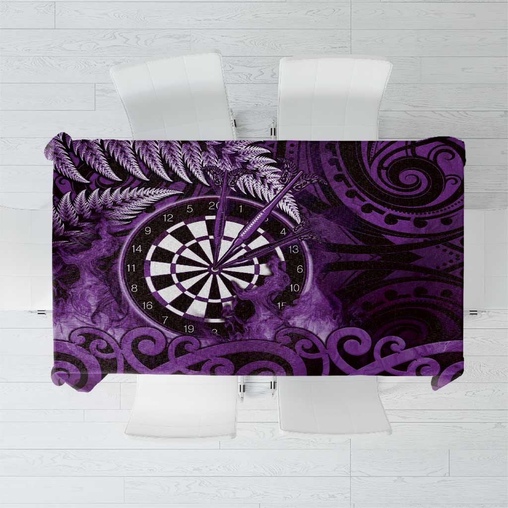 New Zealand Darts Tablecloth Maori Koru Dartboard Purple Flame LT05 Purple - Polynesian Pride
