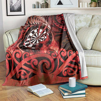 New Zealand Darts Blanket Maori Koru Dartboard Red Flame LT05 Red - Polynesian Pride