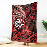 New Zealand Darts Blanket Maori Koru Dartboard Red Flame LT05 - Polynesian Pride