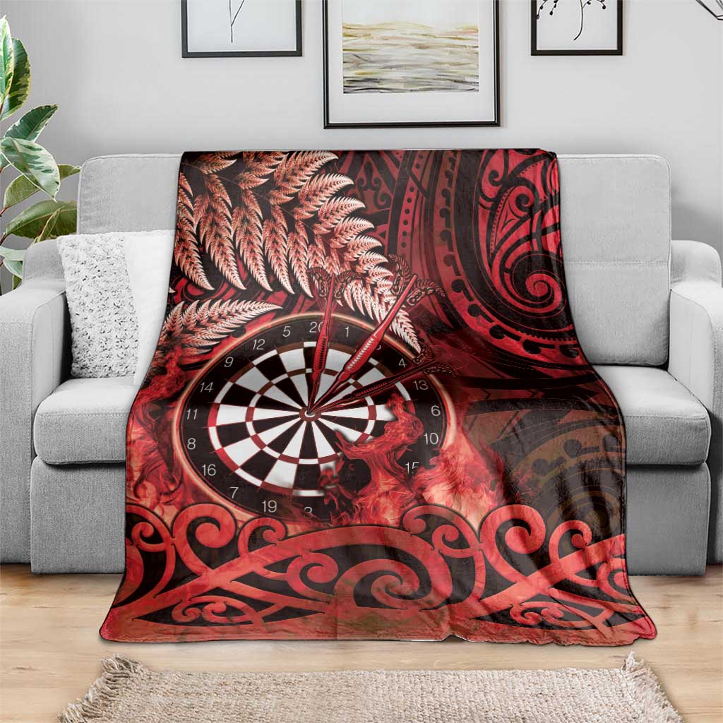 New Zealand Darts Blanket Maori Koru Dartboard Red Flame LT05 - Polynesian Pride