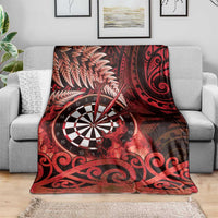 New Zealand Darts Blanket Maori Koru Dartboard Red Flame LT05 - Polynesian Pride