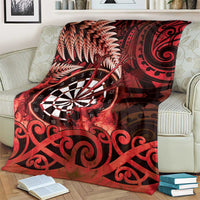 New Zealand Darts Blanket Maori Koru Dartboard Red Flame LT05 - Polynesian Pride