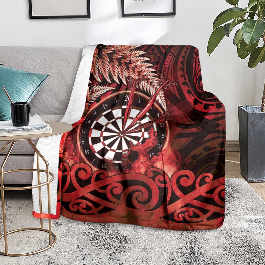 New Zealand Darts Blanket Maori Koru Dartboard Red Flame LT05 - Polynesian Pride
