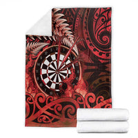 New Zealand Darts Blanket Maori Koru Dartboard Red Flame LT05 - Polynesian Pride