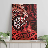 New Zealand Darts Canvas Wall Art Maori Koru Dartboard Red Flame LT05 - Polynesian Pride
