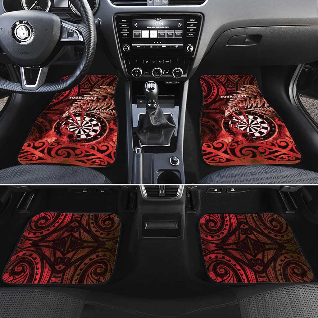 New Zealand Darts Car Mats Maori Koru Dartboard Red Flame LT05 Set 4pcs Red - Polynesian Pride