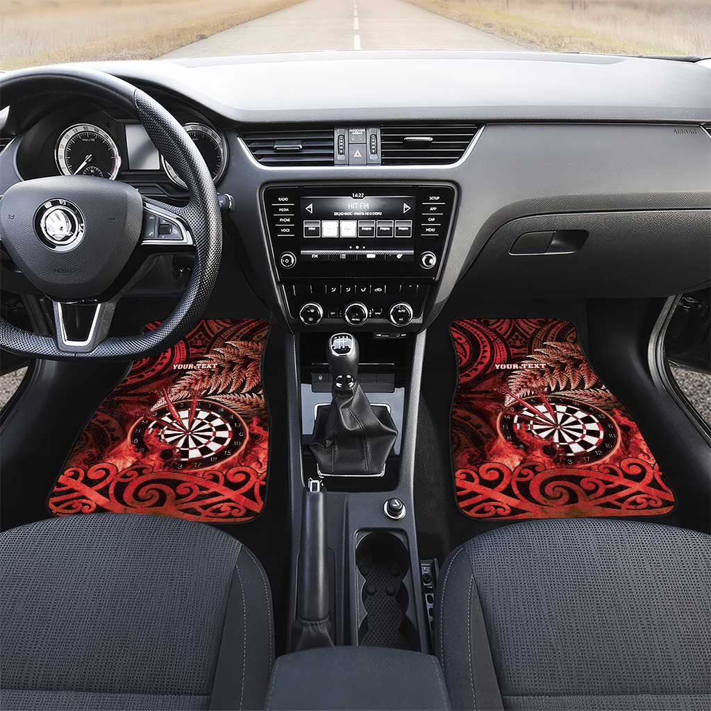 New Zealand Darts Car Mats Maori Koru Dartboard Red Flame LT05 Set 2pcs - Front Red - Polynesian Pride