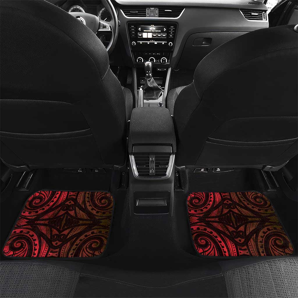 New Zealand Darts Car Mats Maori Koru Dartboard Red Flame LT05 Set 2pcs - Back Red - Polynesian Pride