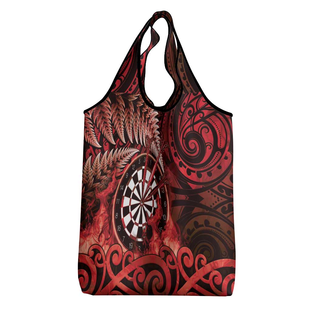 New Zealand Darts Grocery Bag Maori Koru Dartboard Red Flame LT05 - Polynesian Pride