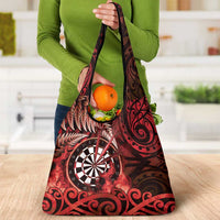 New Zealand Darts Grocery Bag Maori Koru Dartboard Red Flame LT05 - Polynesian Pride