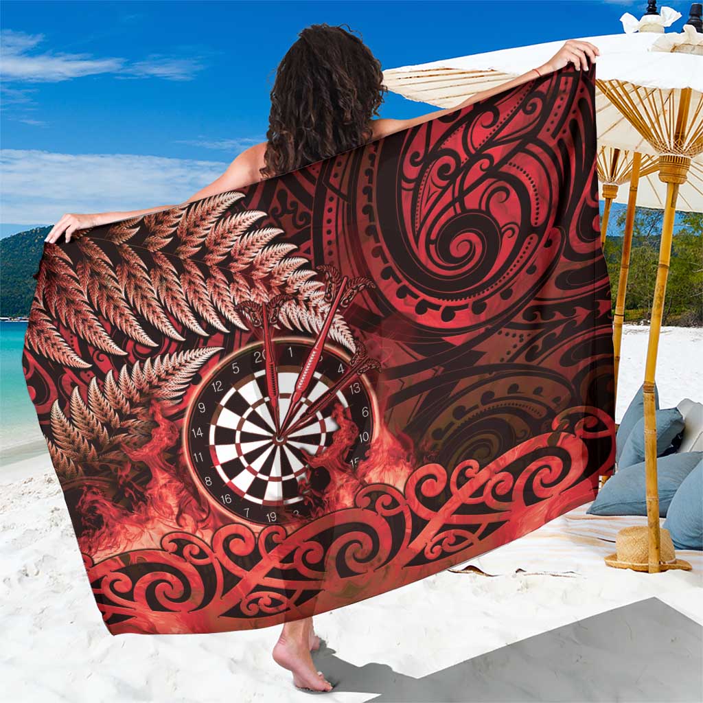 New Zealand Darts Sarong Maori Koru Dartboard Red Flame LT05 One Size 44 x 66 inches Red - Polynesian Pride