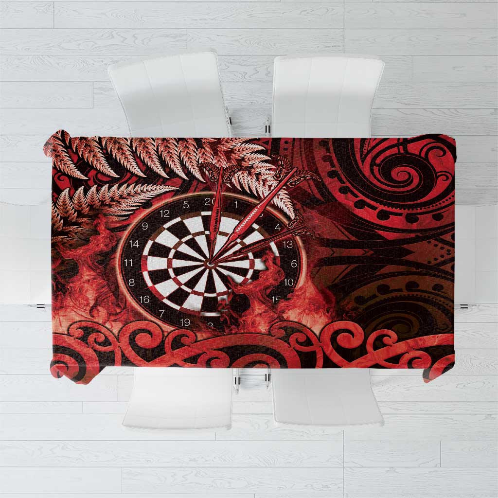 New Zealand Darts Tablecloth Maori Koru Dartboard Red Flame LT05 Red - Polynesian Pride