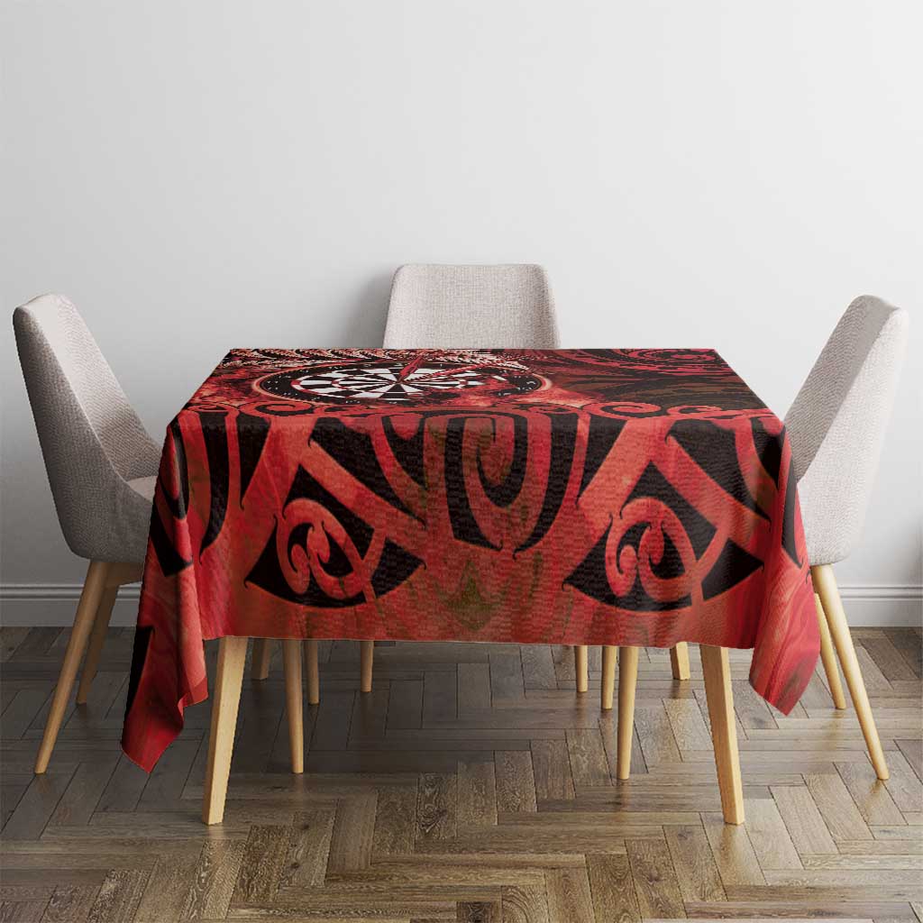 New Zealand Darts Tablecloth Maori Koru Dartboard Red Flame LT05 - Polynesian Pride
