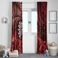 New Zealand Darts Window Curtain Maori Koru Dartboard Red Flame LT05 - Polynesian Pride