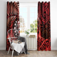 New Zealand Darts Window Curtain Maori Koru Dartboard Red Flame LT05 - Polynesian Pride