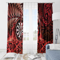 New Zealand Darts Window Curtain Maori Koru Dartboard Red Flame LT05 - Polynesian Pride
