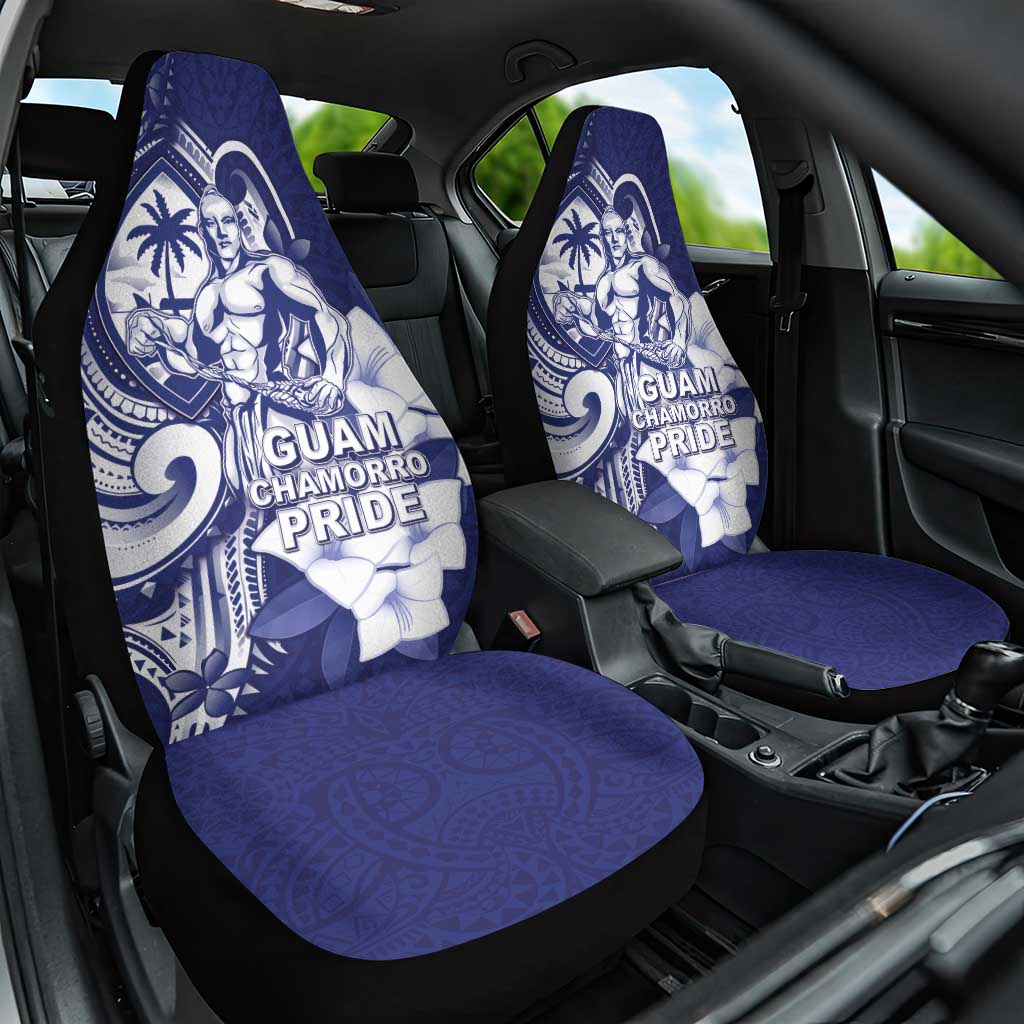 Guam Chief Quipuha Car Seat Cover Polynesian Pattern With Guasali Flowers LT05 One Size Navy - Polynesian Pride