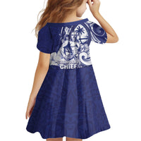 Guam Chief Quipuha Kid Short Sleeve Dress Polynesian Pattern With Guasali Flowers LT05 - Polynesian Pride