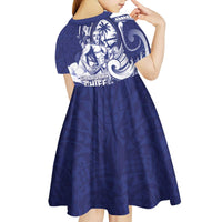 Guam Chief Quipuha Kid Short Sleeve Dress Polynesian Pattern With Guasali Flowers LT05 - Polynesian Pride