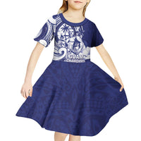 Guam Chief Quipuha Kid Short Sleeve Dress Polynesian Pattern With Guasali Flowers LT05 - Polynesian Pride