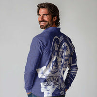 Guam Chief Quipuha Long Sleeve Polo Shirt Polynesian Pattern With Guasali Flowers LT05 - Polynesian Pride
